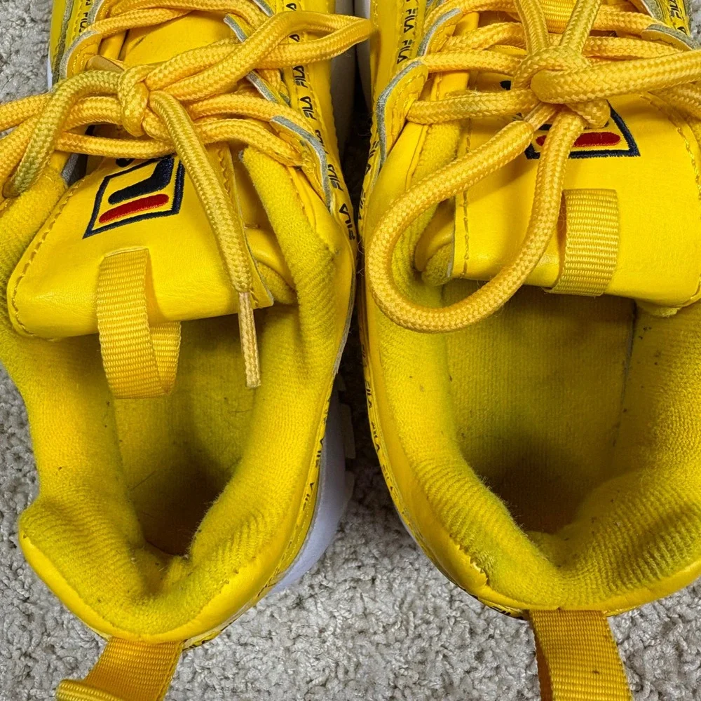 Fila‎ Disruptor II Yellow Chunky Platform Sneakers Size US 6 EUR 38.5